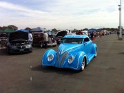 Blue 1937 Custom 3-window Coupe